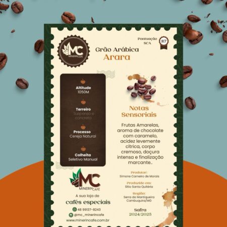 Assinatura MinerinCafé – Grão do Mês: Arara 87pts | Café Especial Arábica
